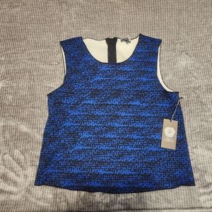 New! Vince Camuto Blue and Black‎ Sleeveless TopS Size XS